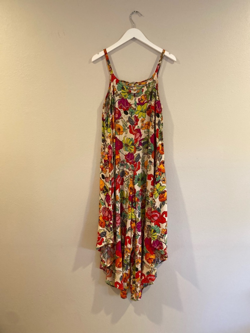MSK Floral Wide Leg Jumpsuit - Size L Boho Summer Vacation - Picture 8 of 11
